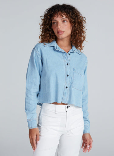 Cropped Denim Shirt