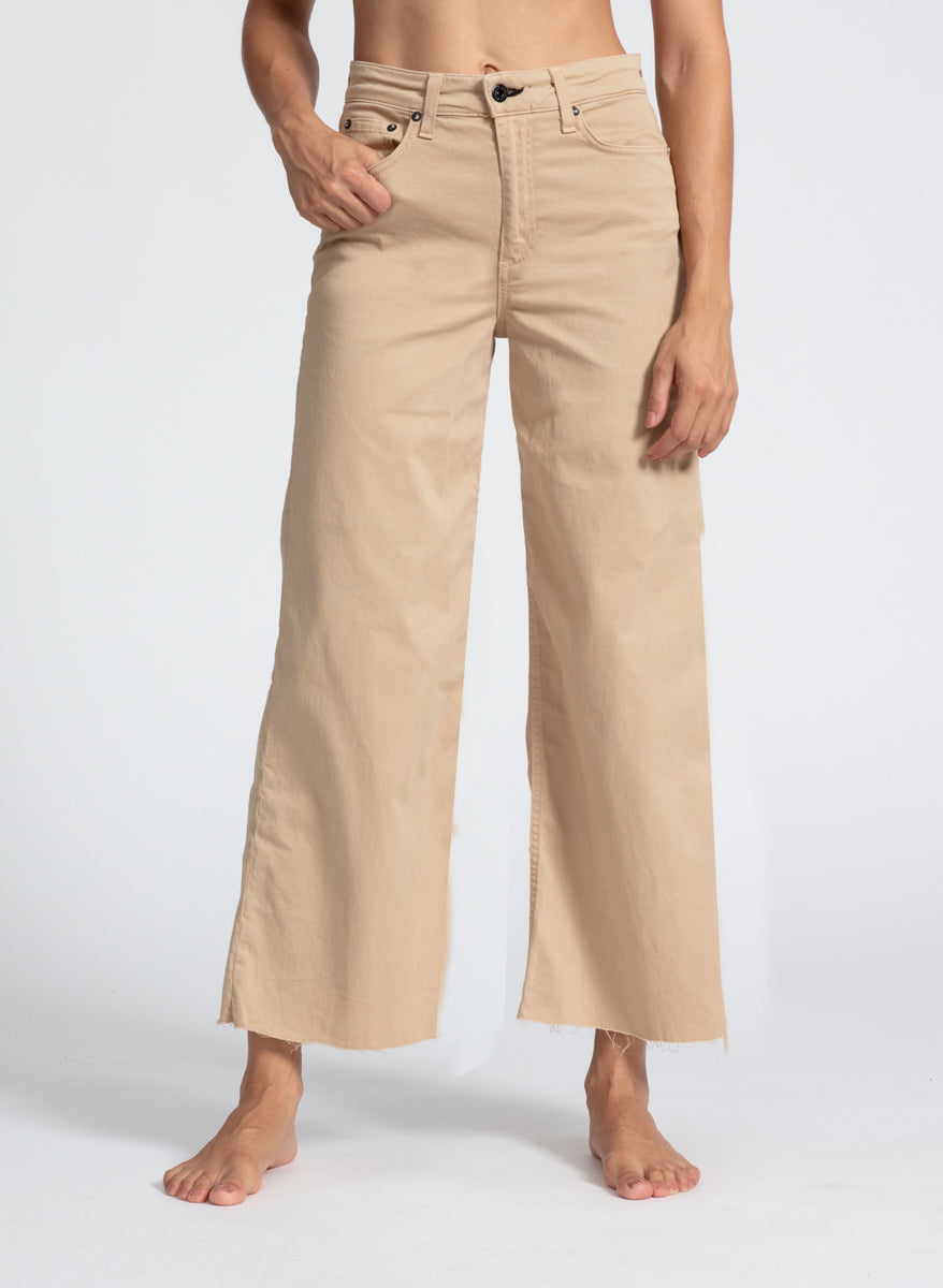 crop wide leg twill