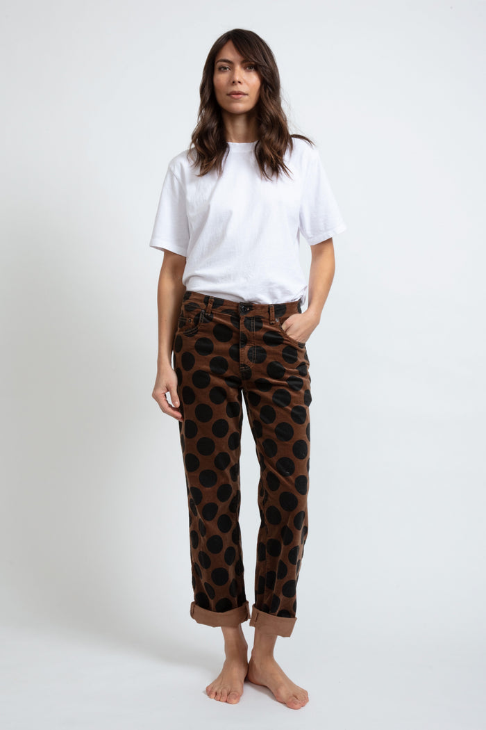 Hobbs Astrid Polka Dot Cropped Trousers, Navy/Ivory at John Lewis & Partners